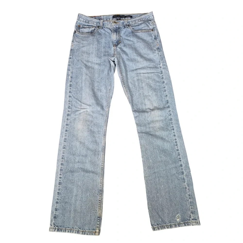 Tommy Hilfiger Mens Vintage Classic Fit Light Wash Straight Leg Jeans 30x32